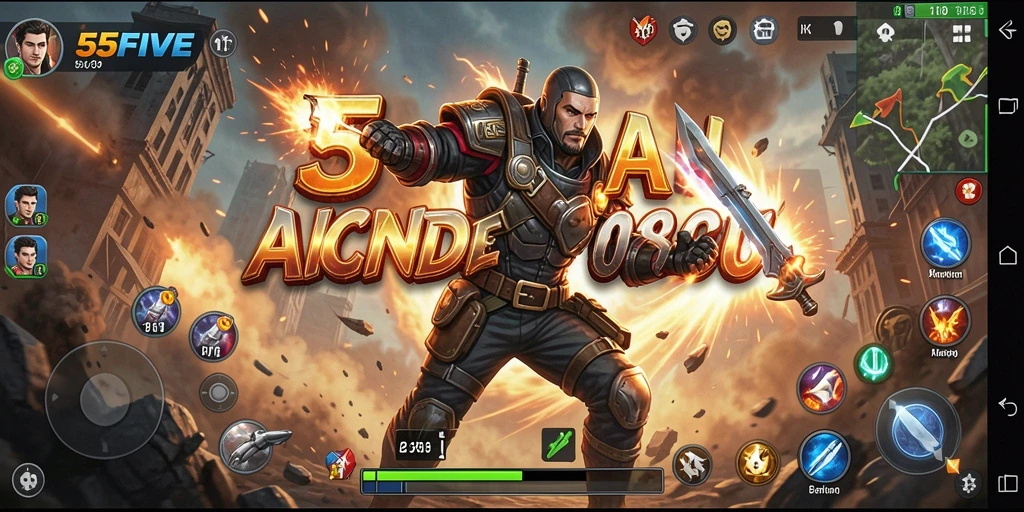 Tampilan gameplay mendebarkan dari 55FIVE yang penuh aksi.
