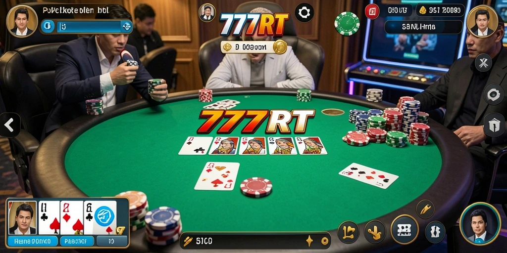 Tampilan gameplay Poker di 777RT yang menakjubkan.
