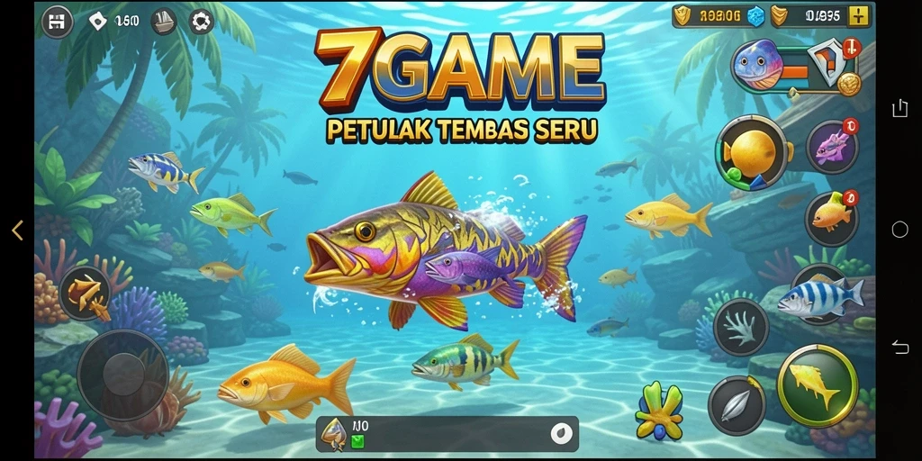 Tampilan gameplay 7GAME yang mendebarkan saat menembak ikan.