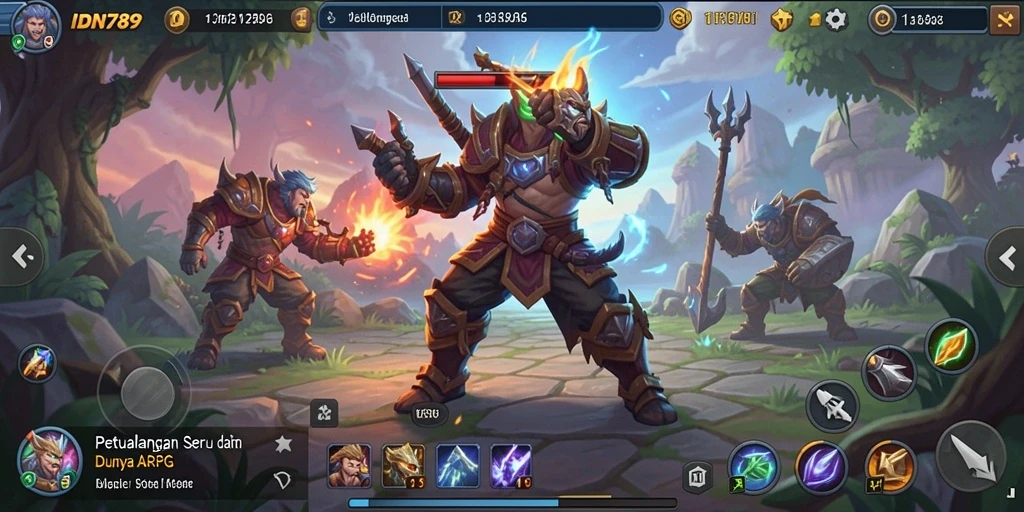 Screenshot gameplay IDN789 menampilkan aksi seru dan karakter beragam.