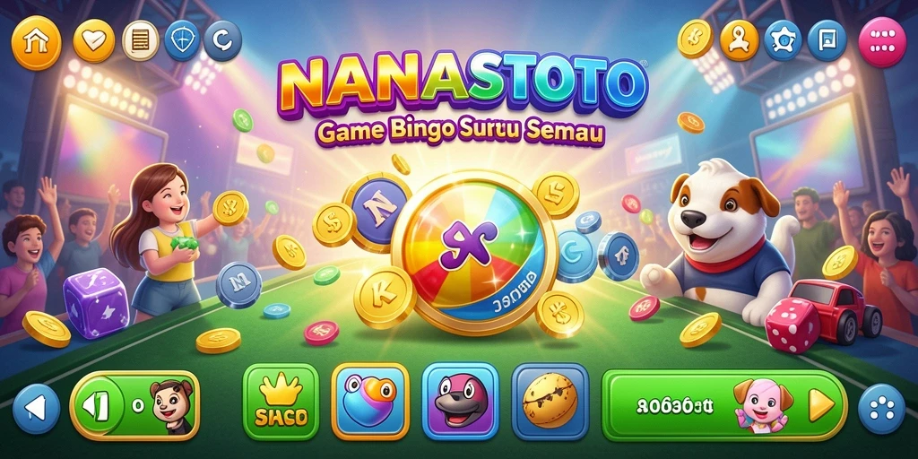 Tampilan gameplay menarik NANASTOTO dengan suasana Bingo yang seru.