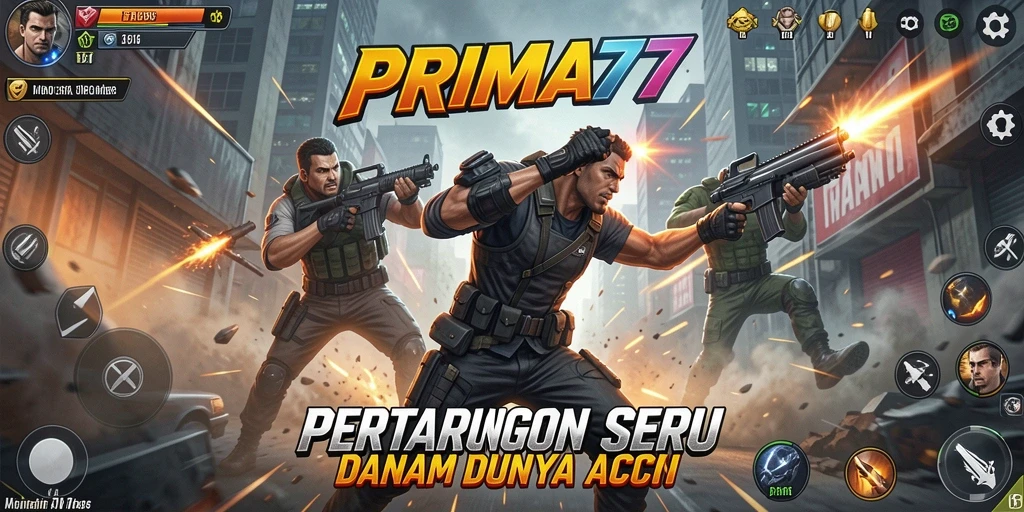Tampilan aksi seru dalam gameplay PRIMA77 yang penuh tantangan.