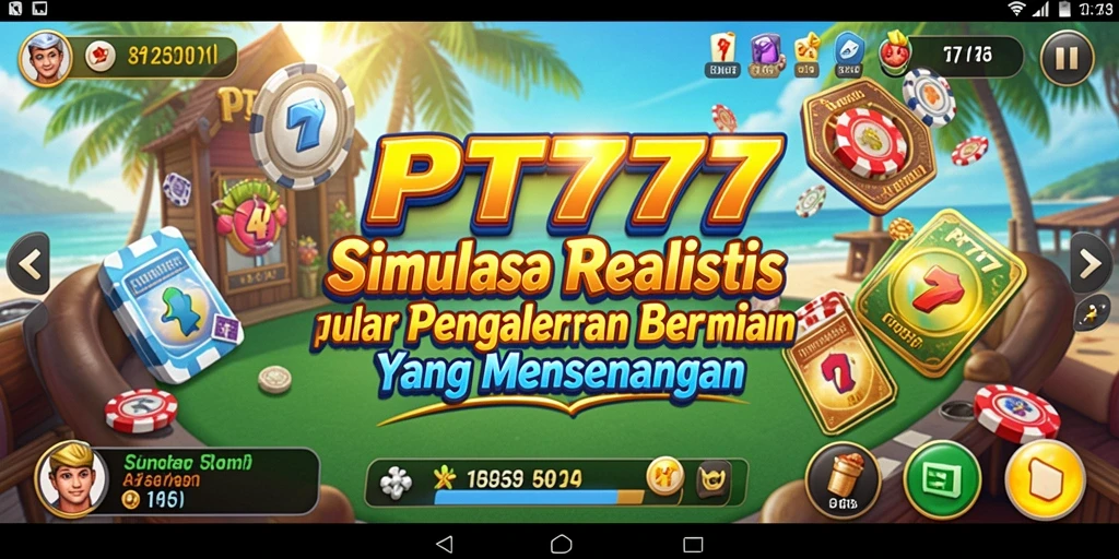 Tampilan gameplay PT777 yang menampilkan simulasi dunia nyata.