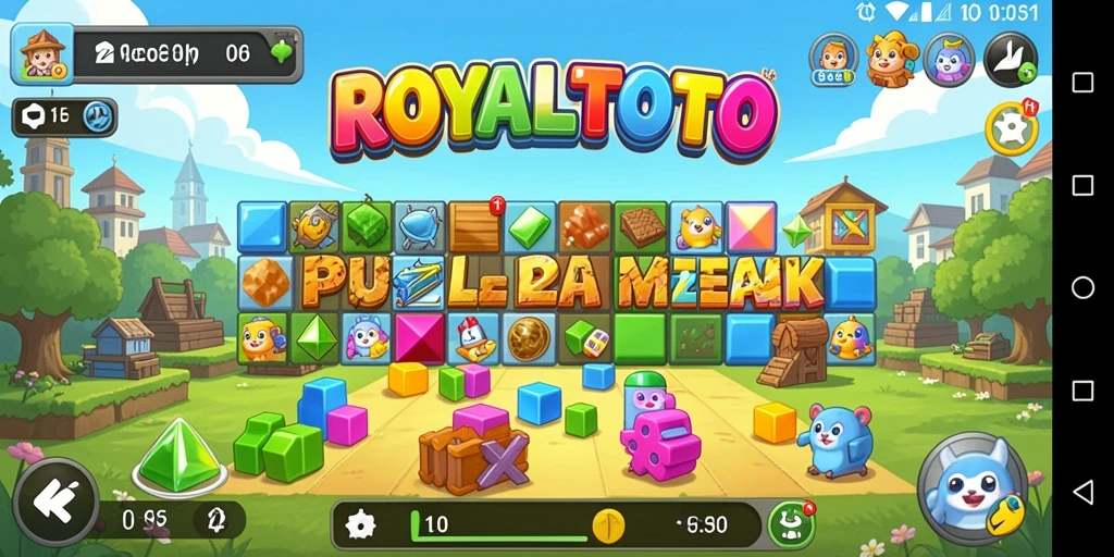 Tampilan gameplay ROYALTOTO dengan teka-teki menarik dan desain yang menarik.