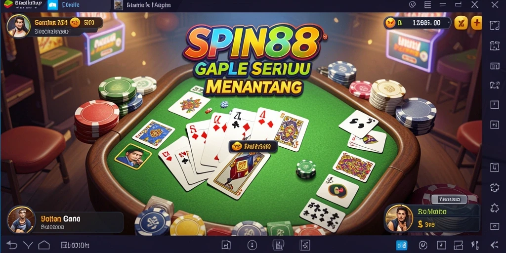 Tampilan menarik dari gameplay Gaple di SPIN88.